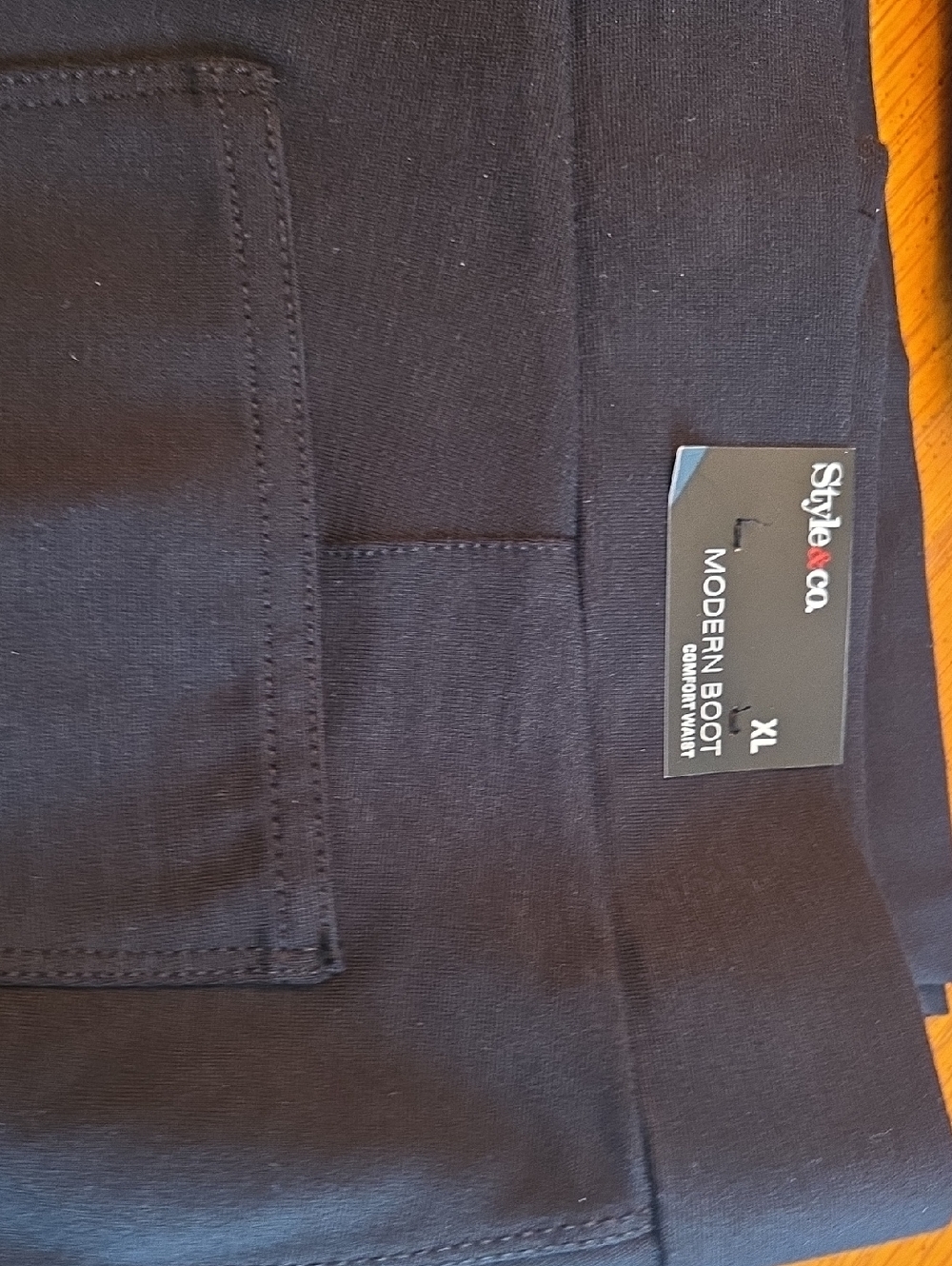 Style & Co Black Modern Boot Pants with Back Pocket
